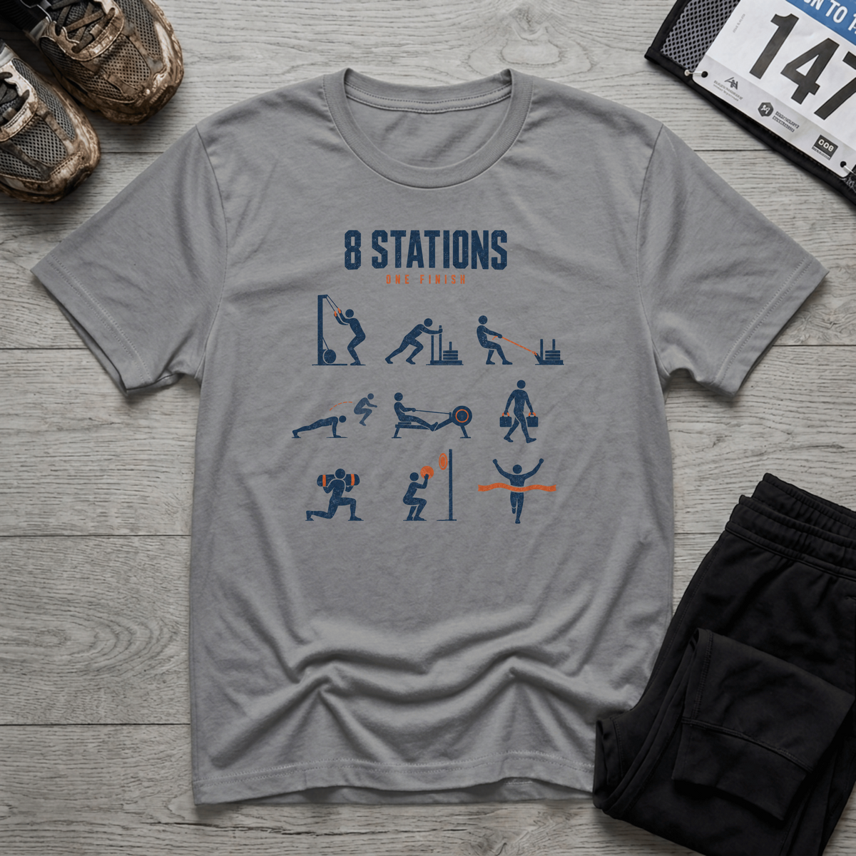 TFS mockup | 8 Stations One Finish T-Shirt | Sport Grey | 0cbc8ed5ef1285f5