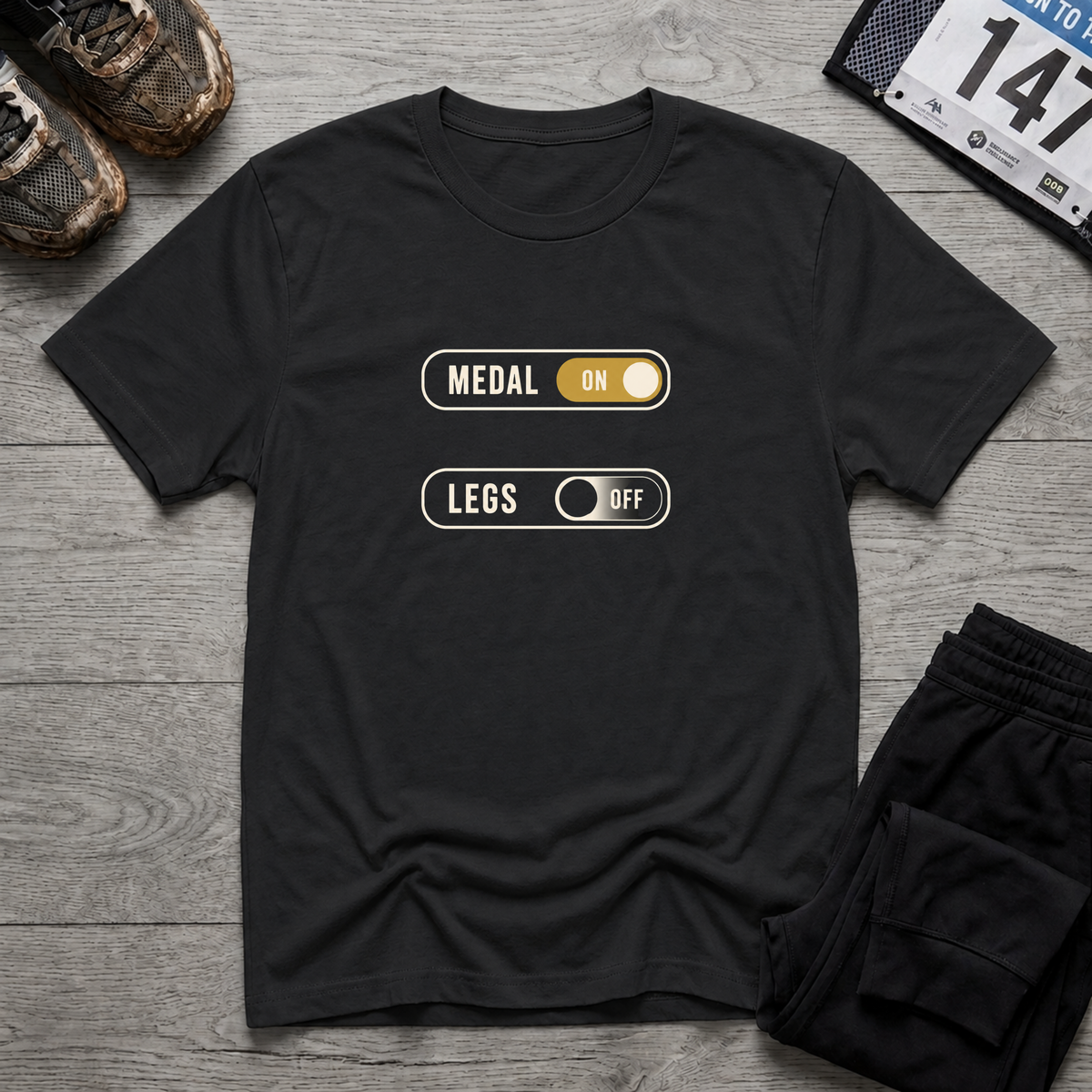 Medal On Legs Off T-Shirt