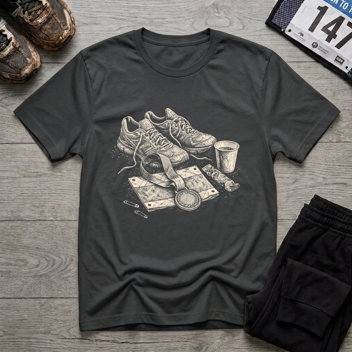 Medal and Shoe Realistic T-Shirt