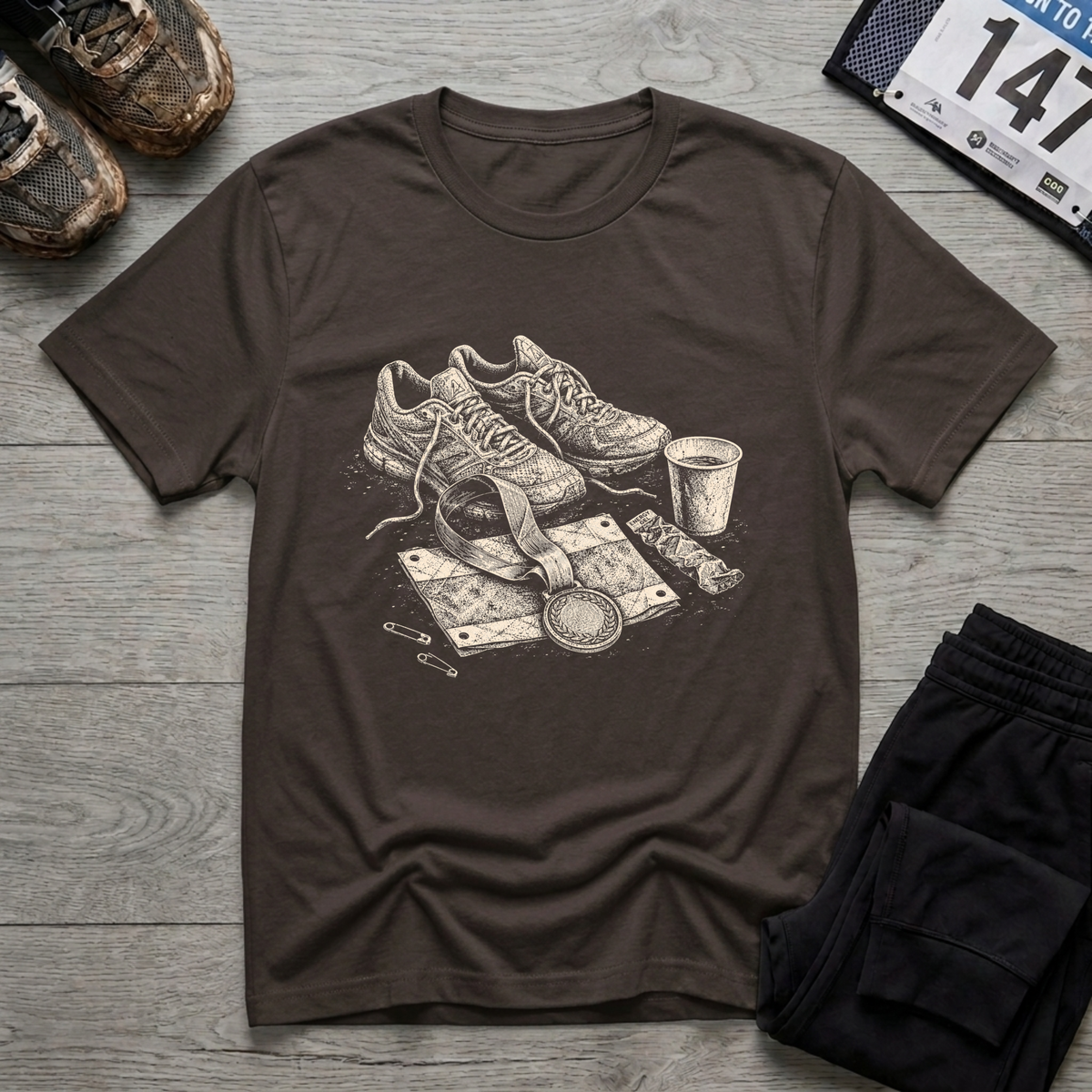 Medal and Shoe Realistic T-Shirt