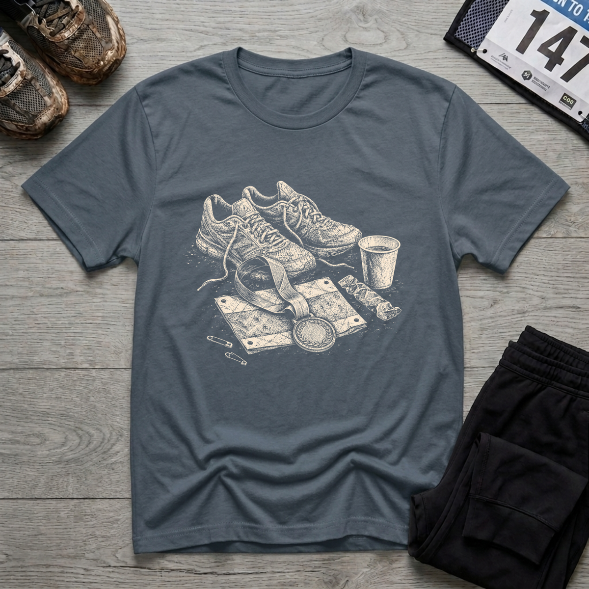 Medal and Shoe Realistic T-Shirt