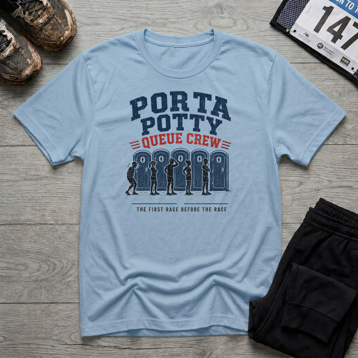 Porta Potty Queue Crew T-Shirt