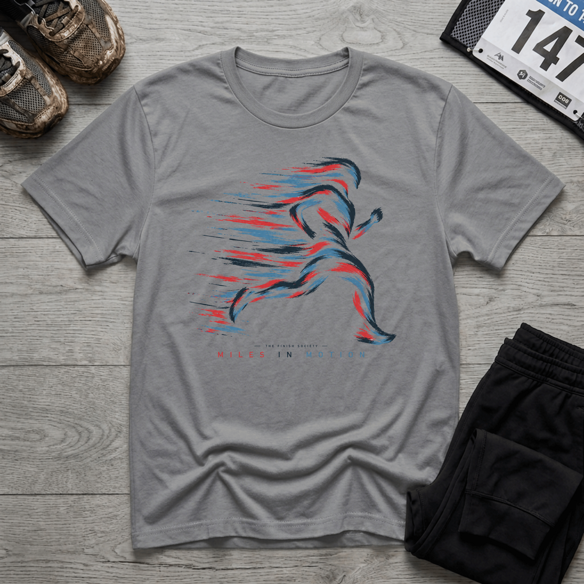 TFS mockup | Miles in Motion T-Shirt | Sport Grey | 7c22e34f6f619295
