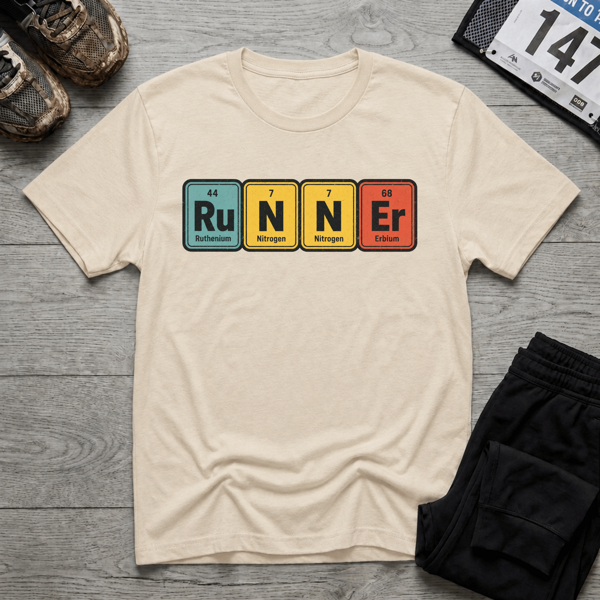 TFS mockup | Runner Periodic Table T-Shirt | Natural | d3d93b194864e964