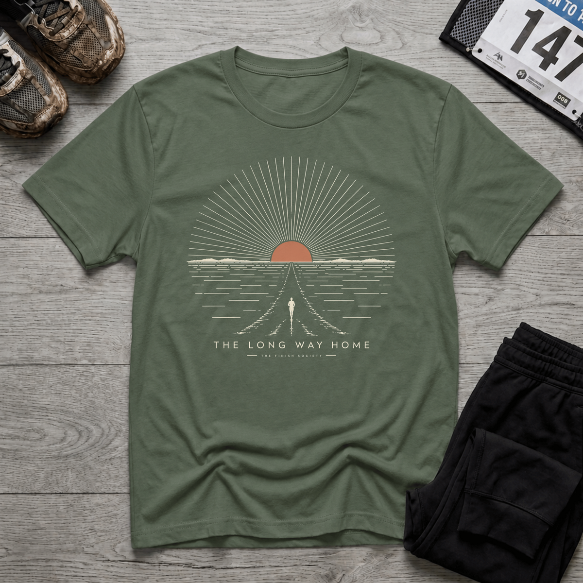 TFS mockup | The Long Way Home T-Shirt | Military Green | 7a92bdb4167c262a
