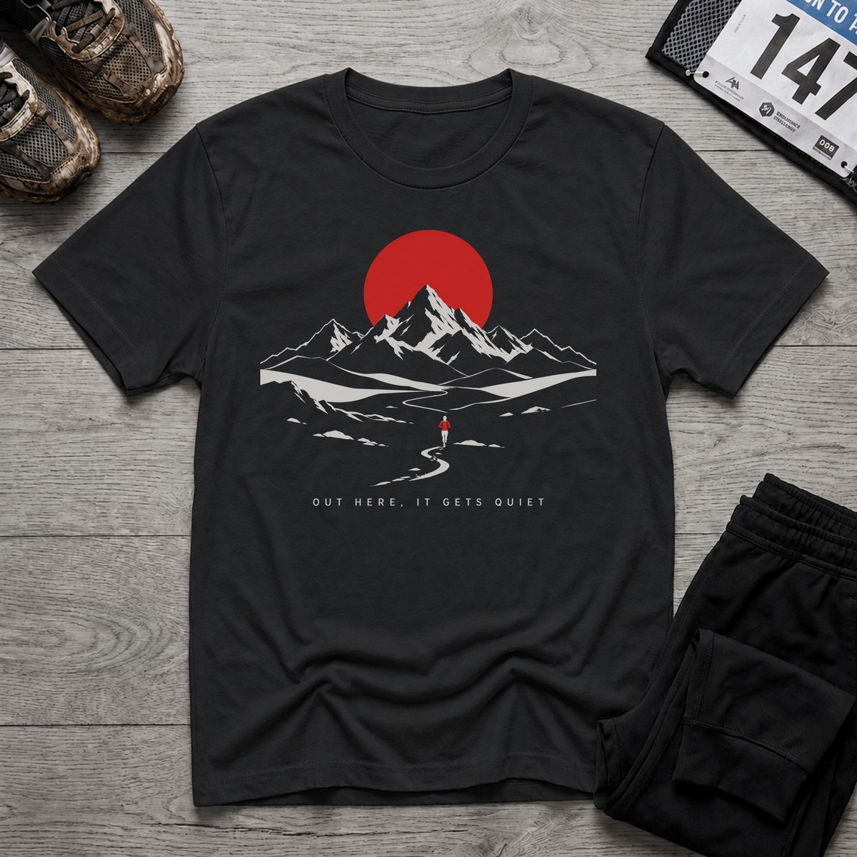 TFS mockup | Out Here It Gets Quiet T-Shirt | Black | 84427c2dec51baf4
