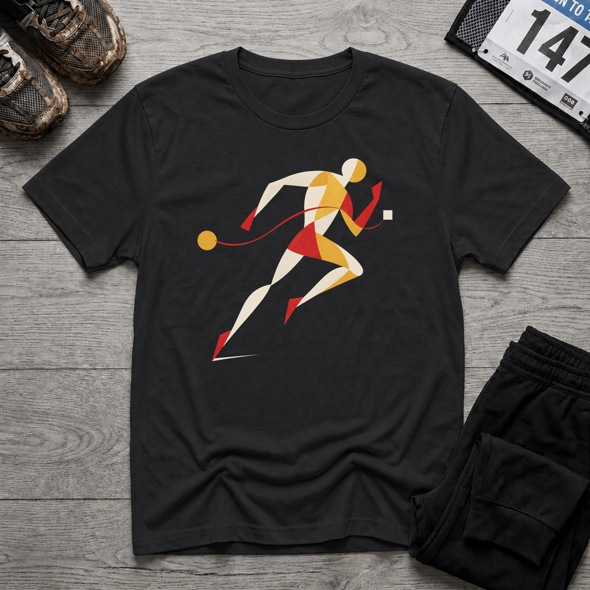 TFS mockup | Geometric Runner T-Shirt | Black | 92f0fb73ecb25eba