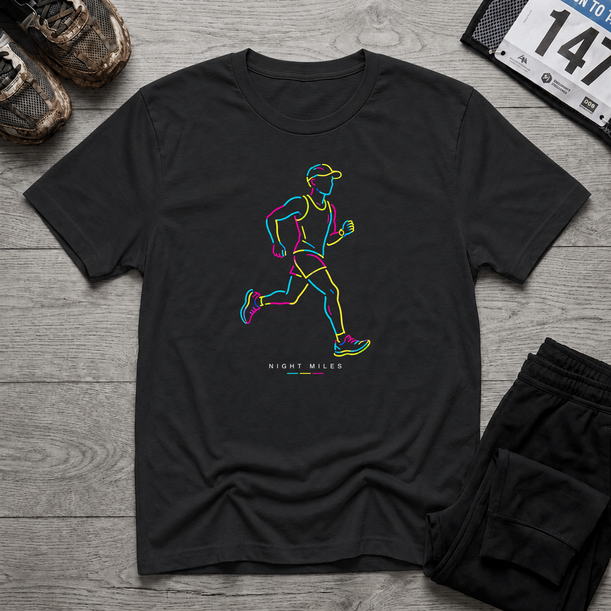 TFS mockup | Night Miles T-Shirt | Black | 040ec8c6401ce803