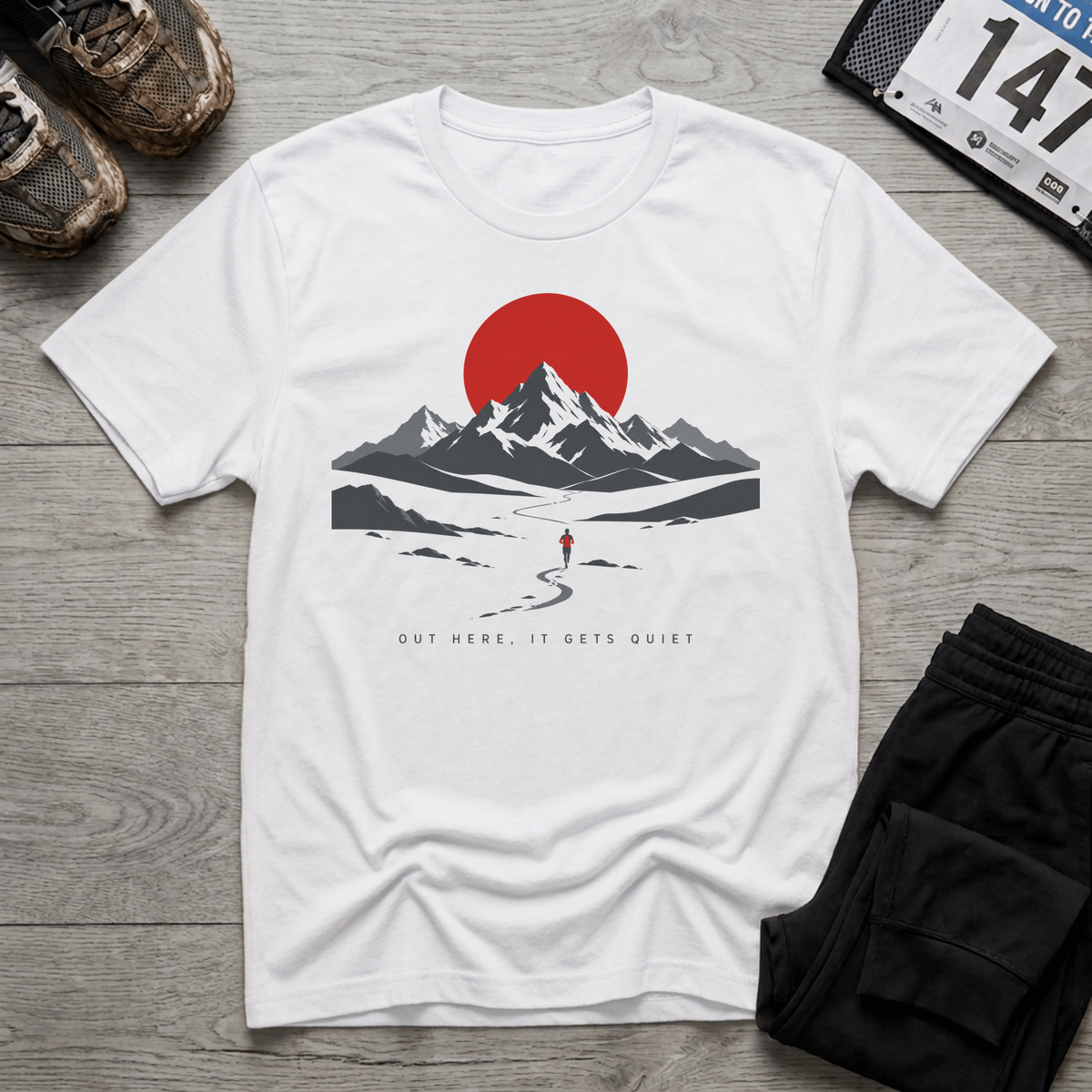 TFS mockup | Out Here It Gets Quiet T-Shirt | White | 22b3191e170fc2e4