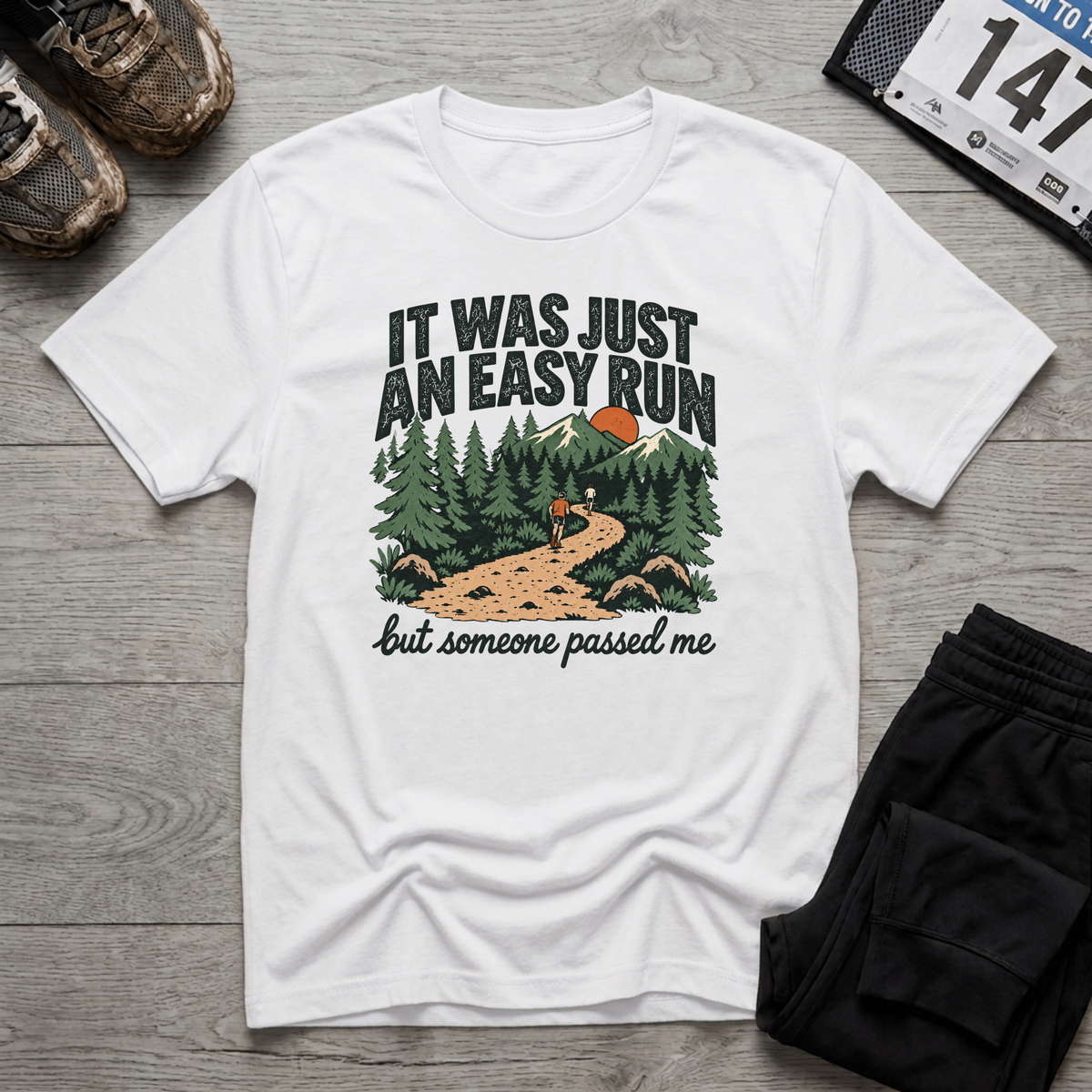 TFS mockup | Just an Easy Run T-Shirt | White | 2492dbbbfc515e0b