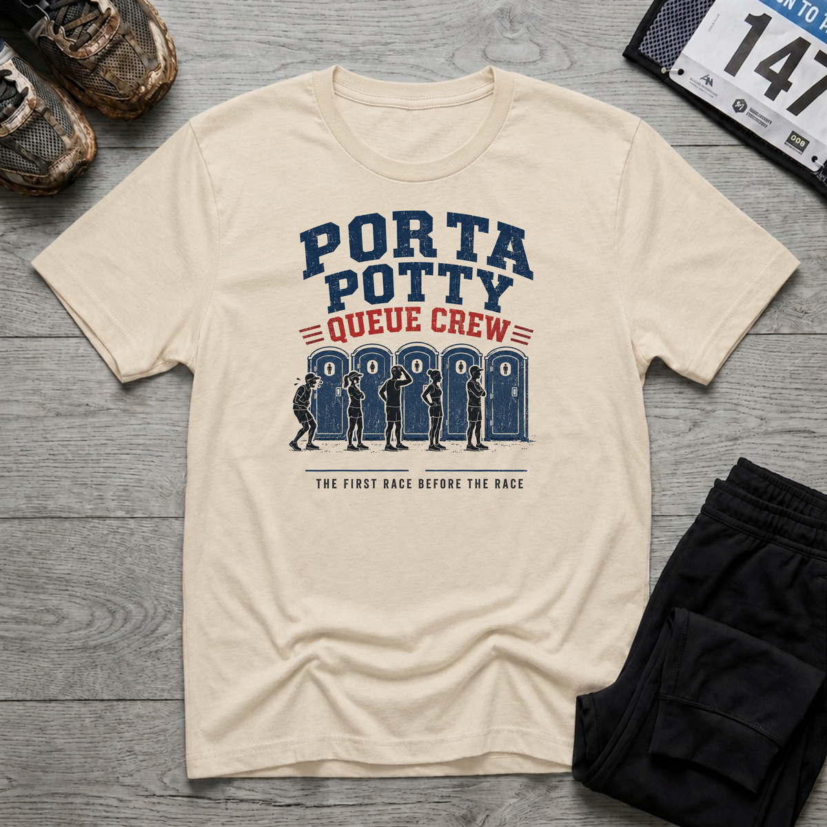 Porta Potty Queue Crew T-Shirt