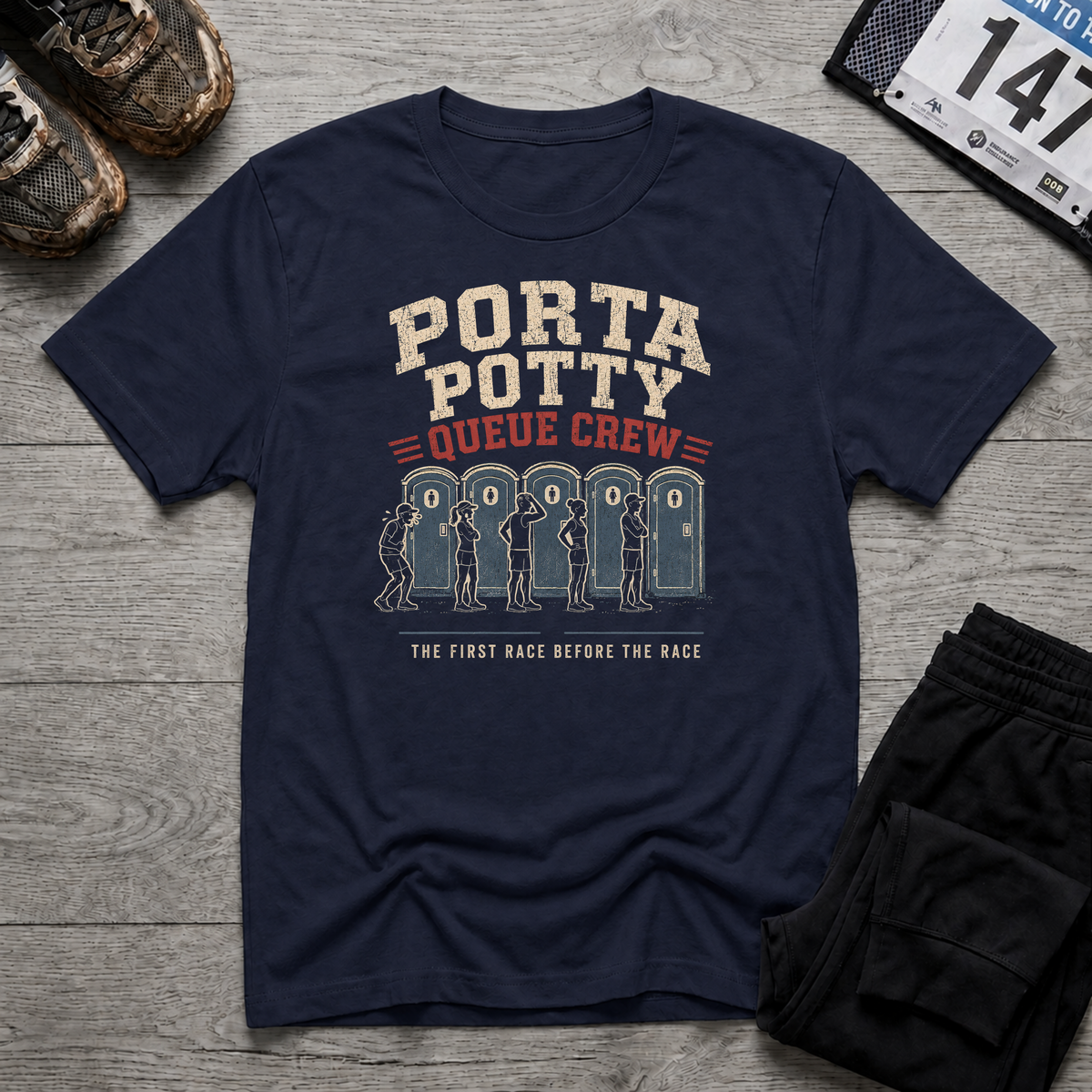 Porta Potty Queue Crew T-Shirt