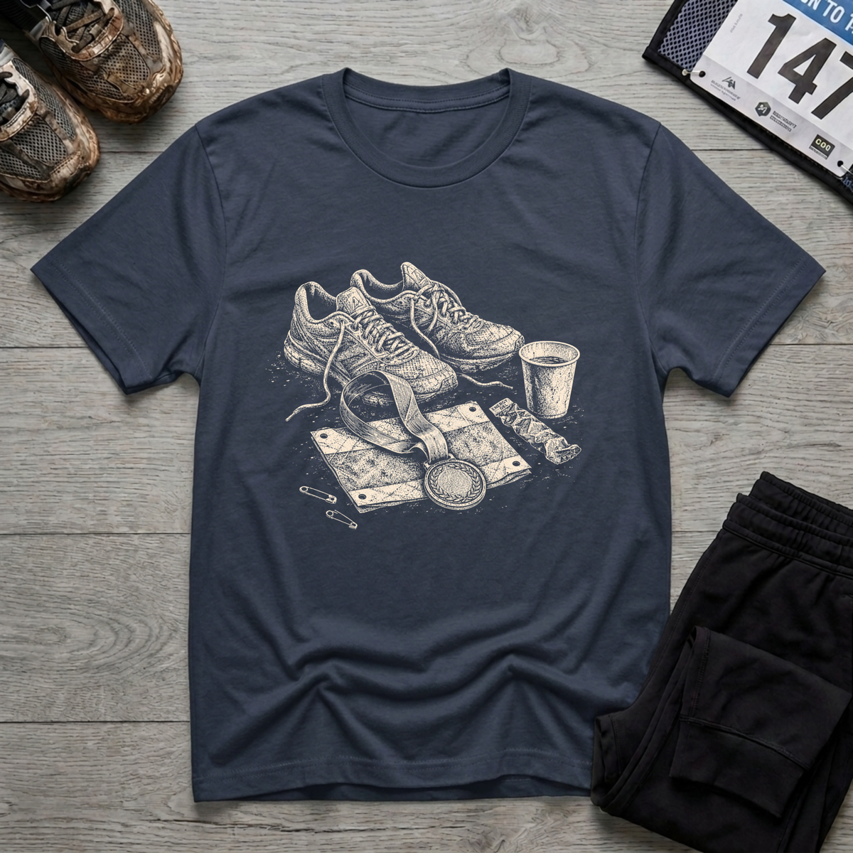 Medal and Shoe Realistic T-Shirt