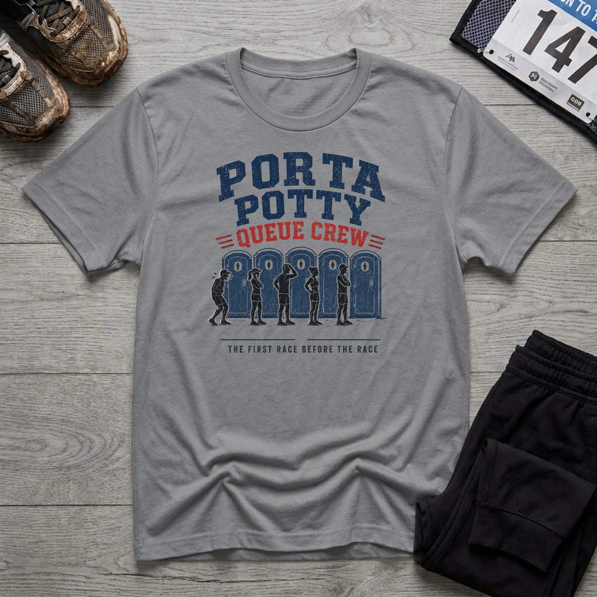 Porta Potty Queue Crew T-Shirt