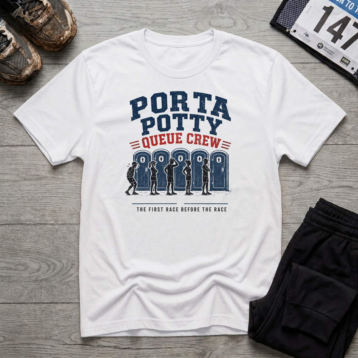 Porta Potty Queue Crew T-Shirt