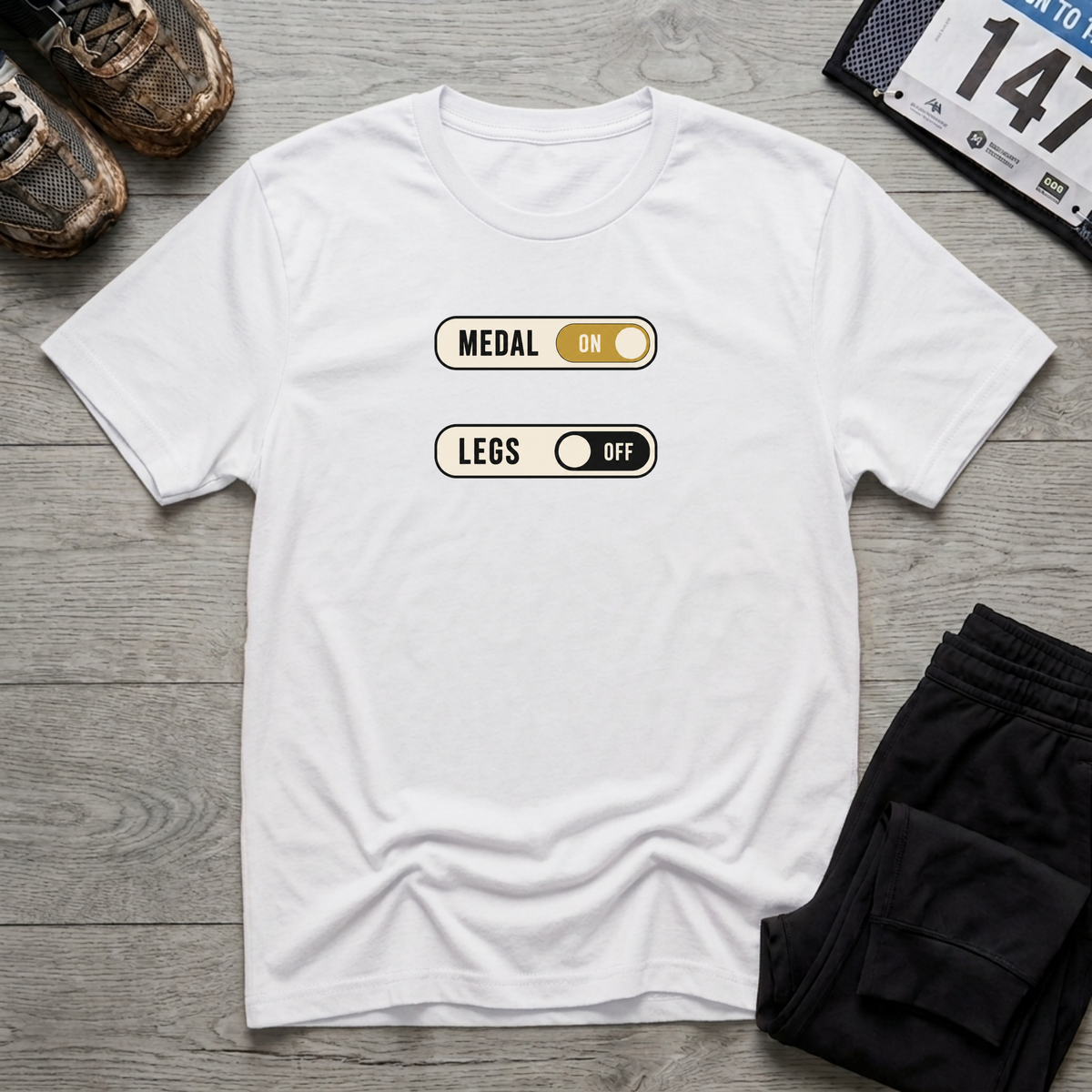 Medal On Legs Off T-Shirt