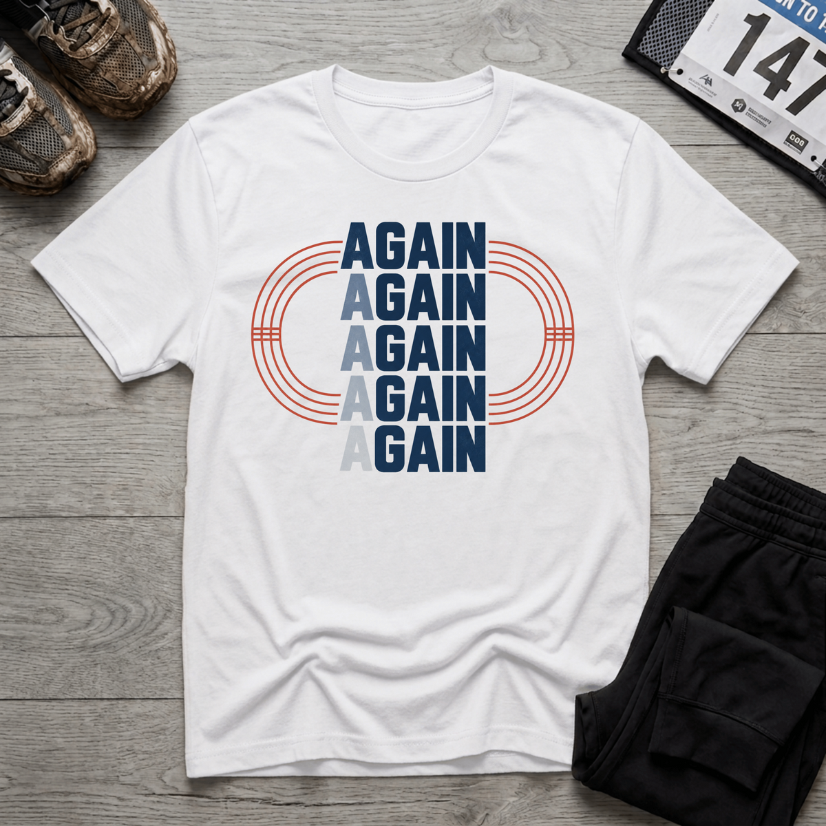 TFS mockup | Again and Again T-Shirt | White | 1166756aa5dde60e
