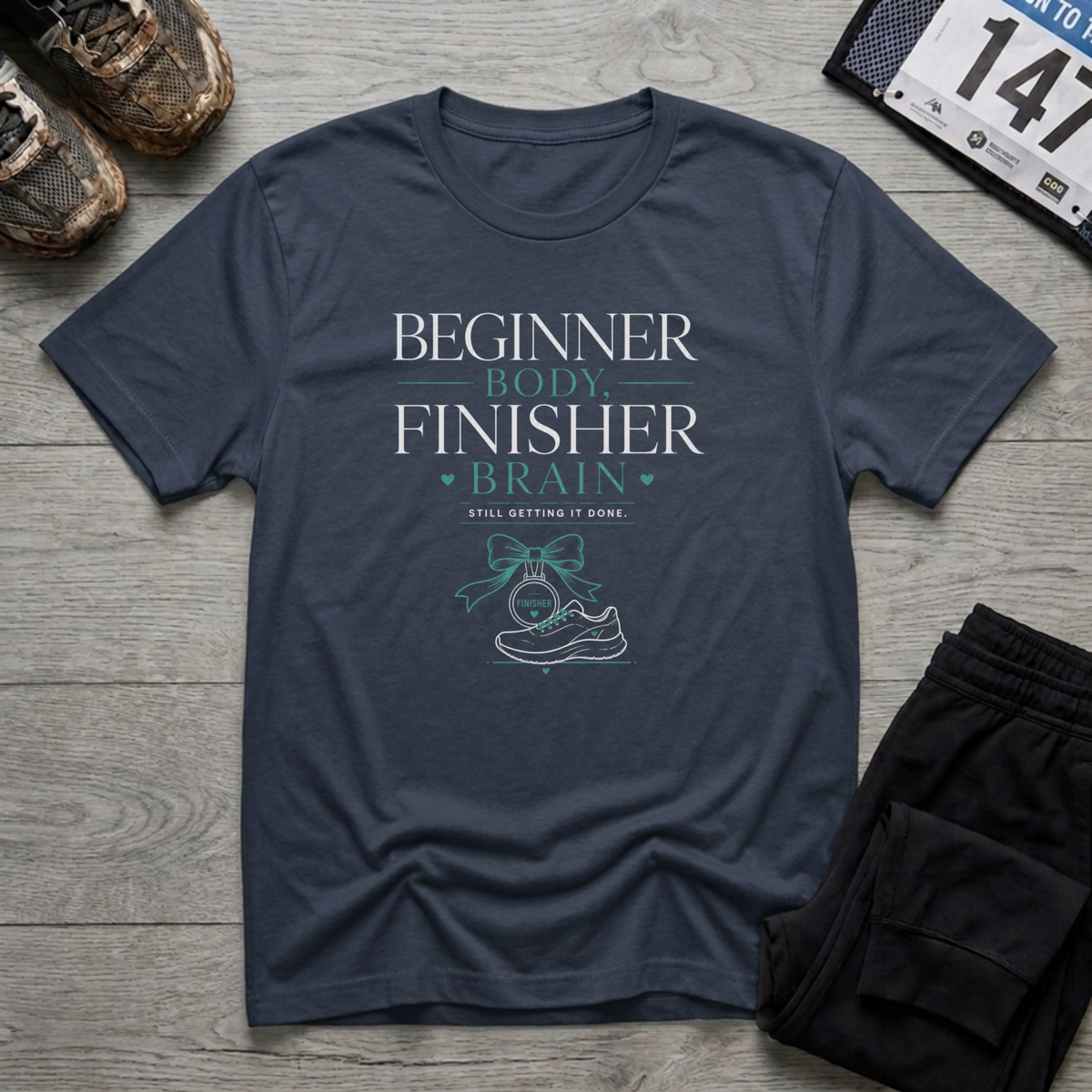 Beginner Body Finisher Brain T-Shirt - Navy