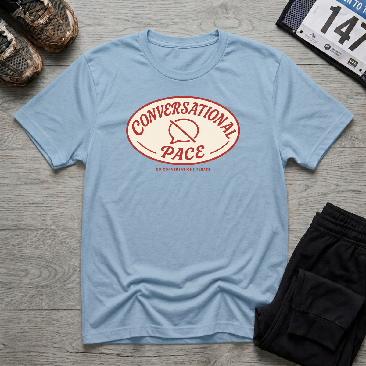 Conversational Pace T-Shirt - Light Blue