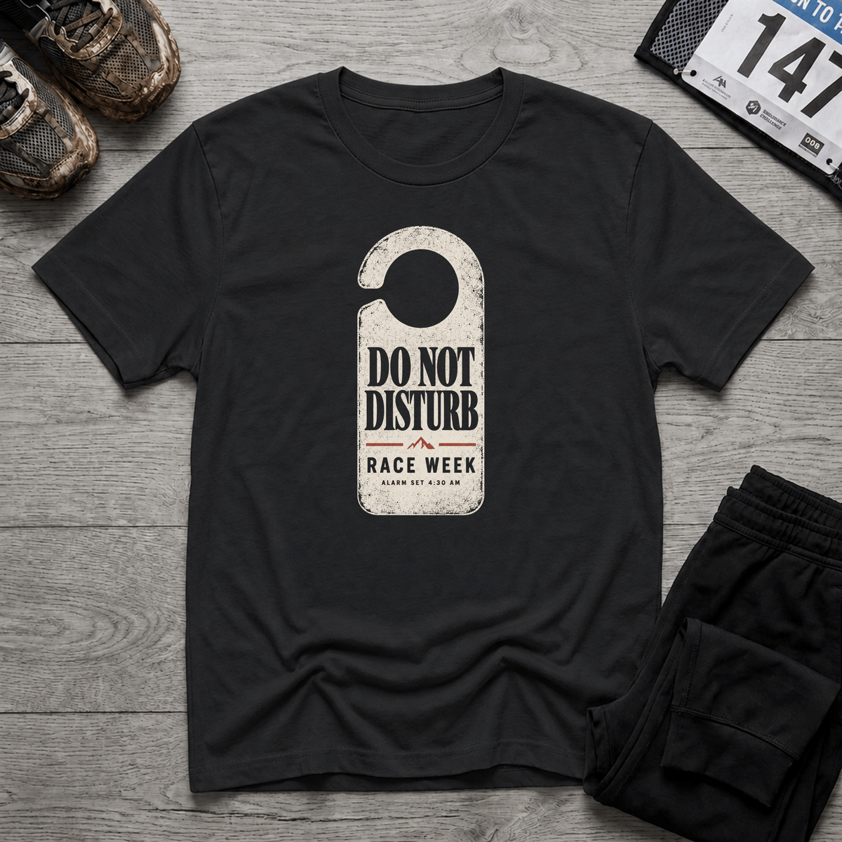TFS mockup | Do Not Disturb Race Week T-Shirt | Black | 8b77c14f49a41dc4
