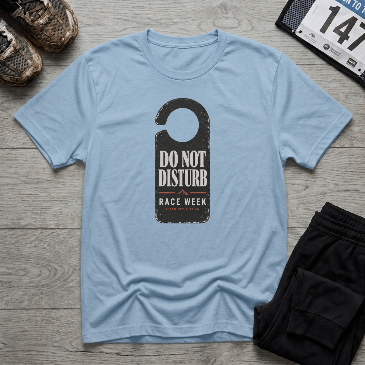 TFS mockup | Do Not Disturb Race Week T-Shirt | Light Blue | d300d483f5c65a5f