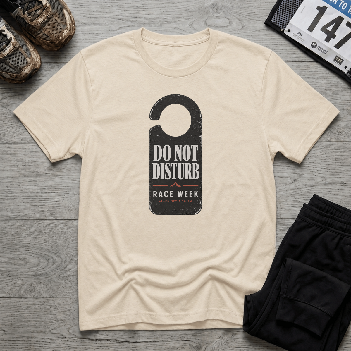 TFS mockup | Do Not Disturb Race Week T-Shirt | Natural | aecd1aba51aec164