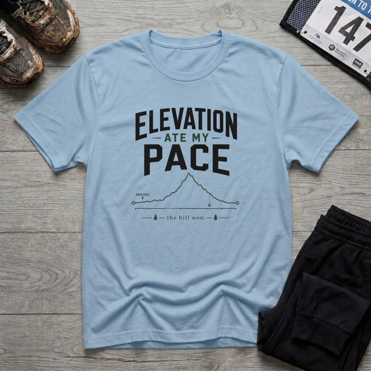 Elevation Ate My Pace T-Shirt - Light Blue