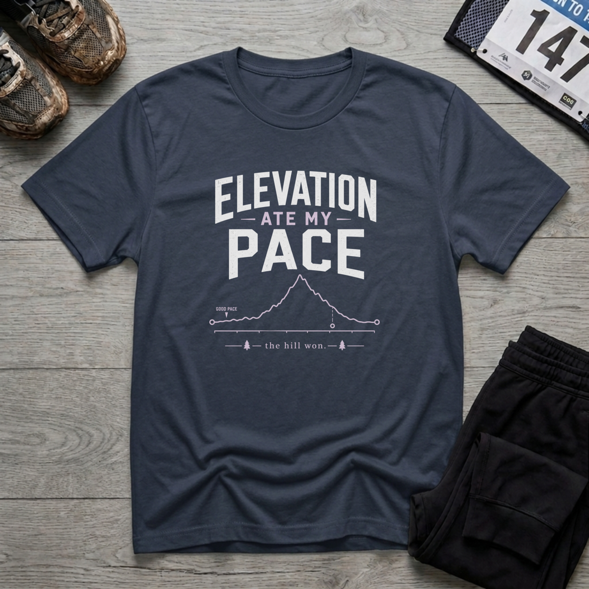 Elevation Ate My Pace T-Shirt - Navy