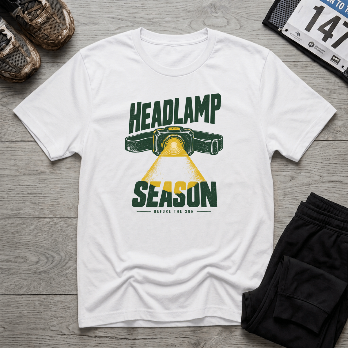 TFS mockup | Headlamp Season T-Shirt | White | e2303d0ff6b74d6f