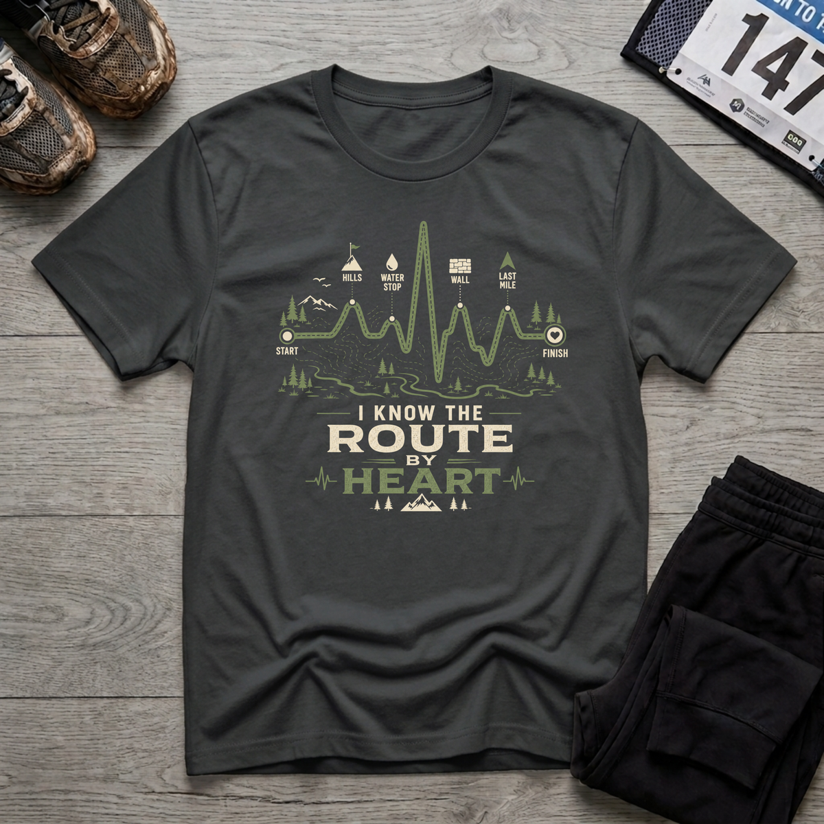 I Know the Route by Heart T-Shirt - Black