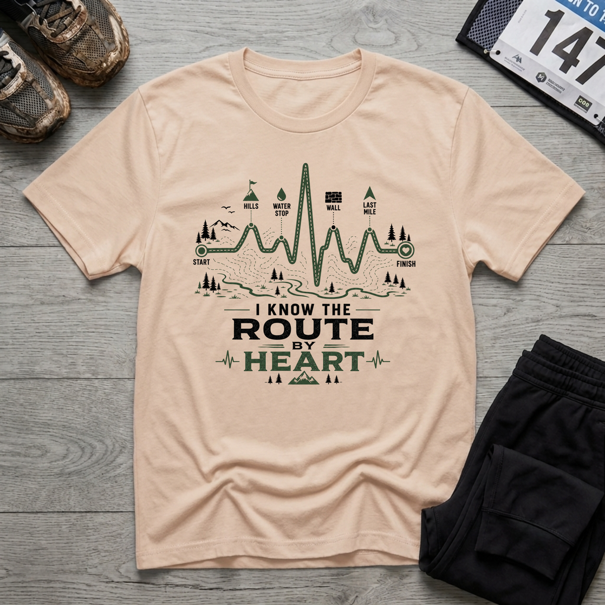 I Know the Route by Heart T-Shirt - Natural
