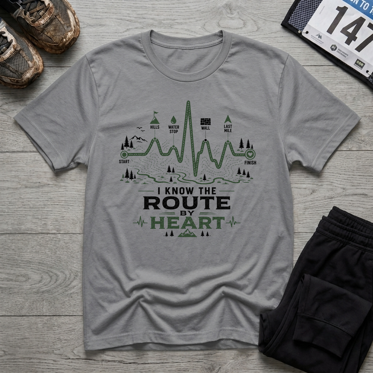 I Know the Route by Heart T-Shirt - Sport Grey