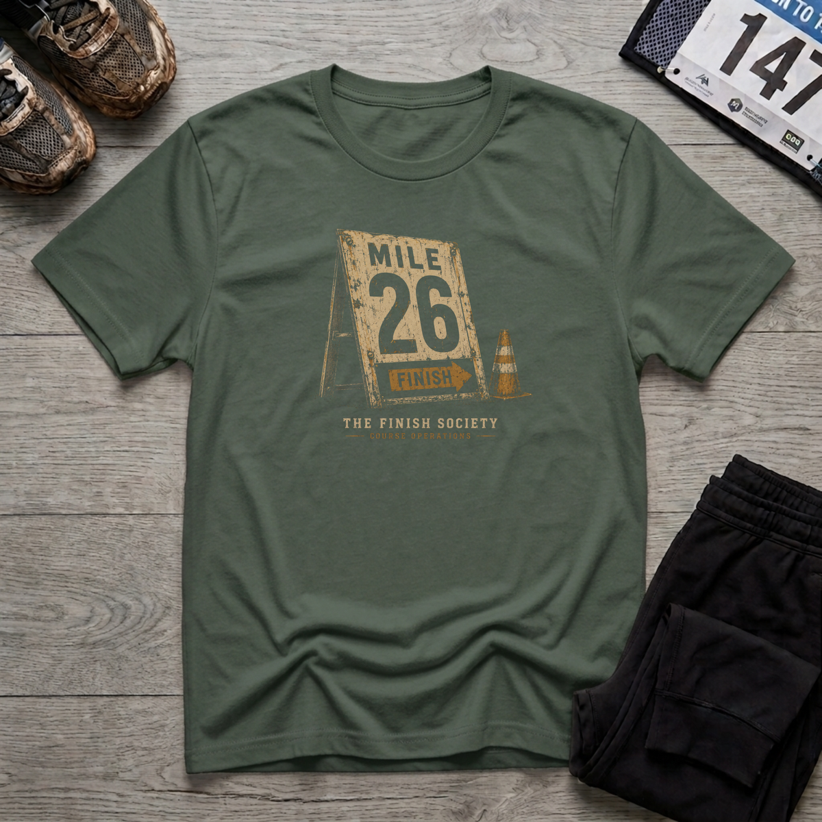 Mile 26 T-Shirt - Military Green