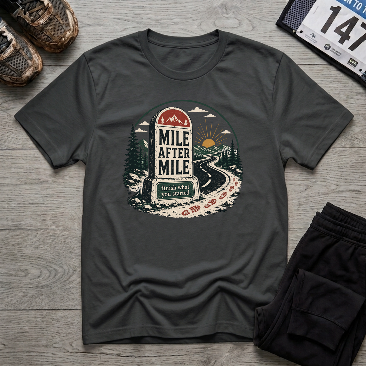 Mile After Mile T-Shirt - Black