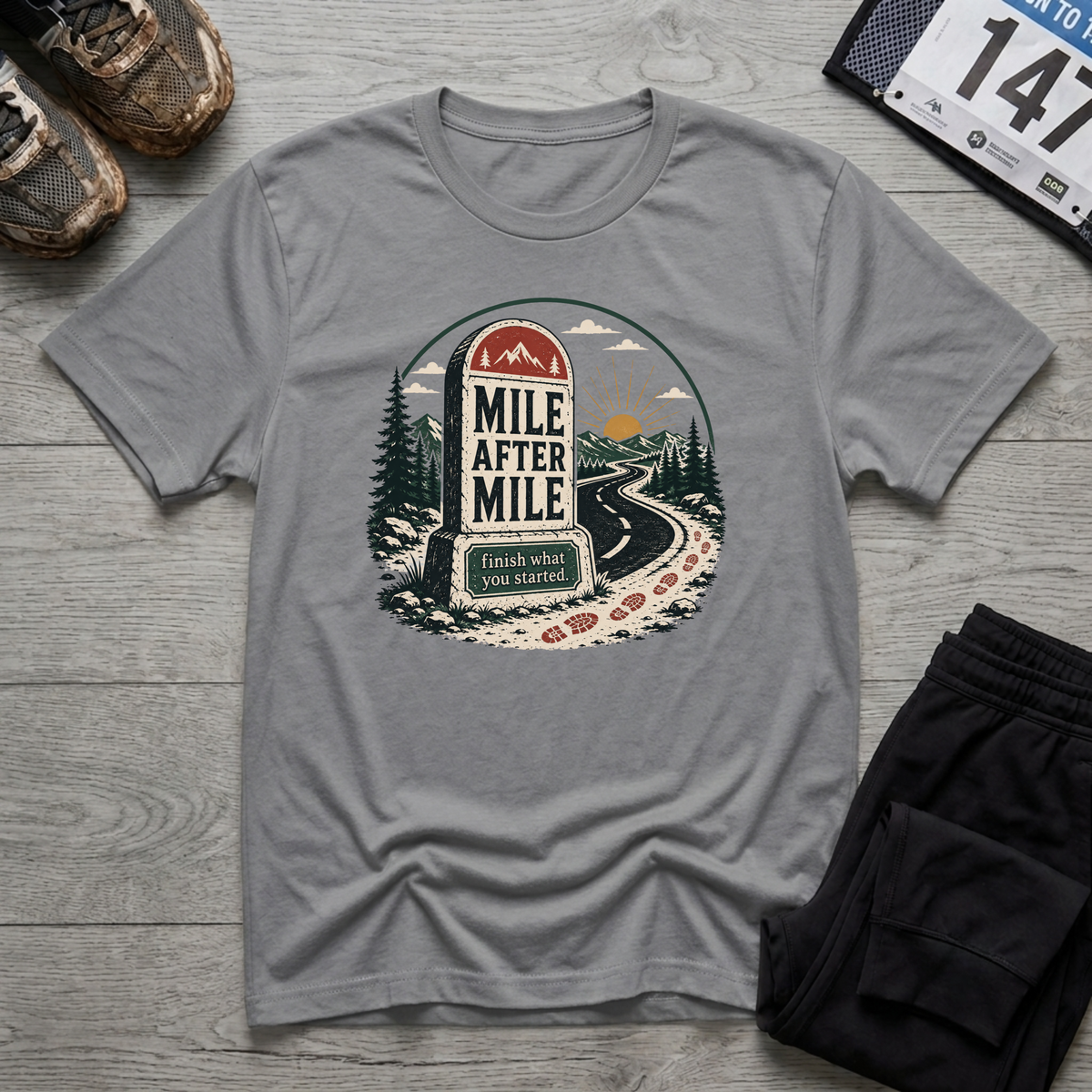 Mile After Mile T-Shirt - Sport Grey