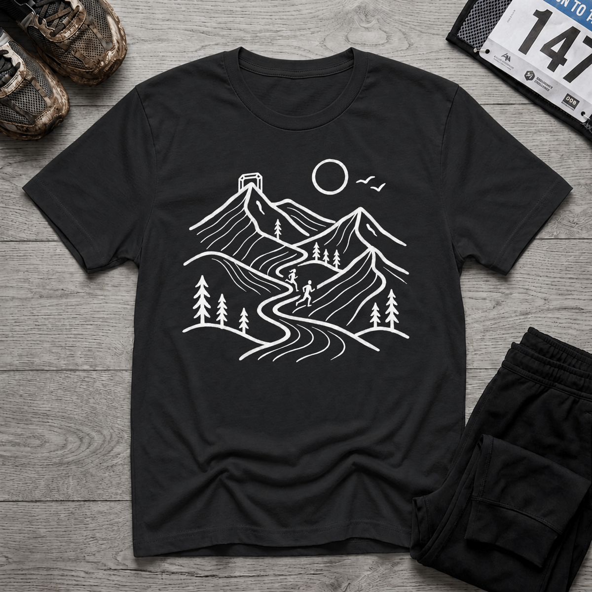 TFS mockup | Mountain Trail Race T-Shirt | Black | c38a28b2a918cdcf
