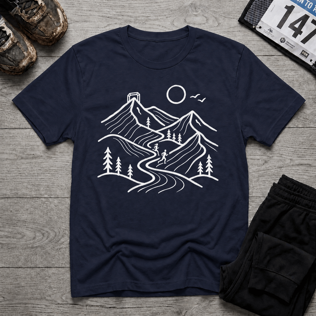 TFS mockup | Mountain Trail Race T-Shirt | Navy | 58e1c6599e766377