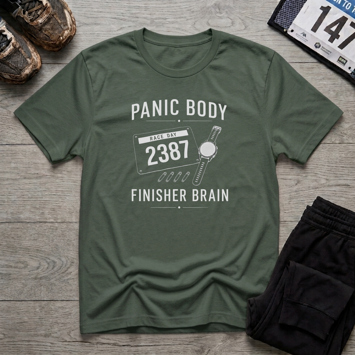 Panic Body Finisher Brain T-Shirt - Military Green