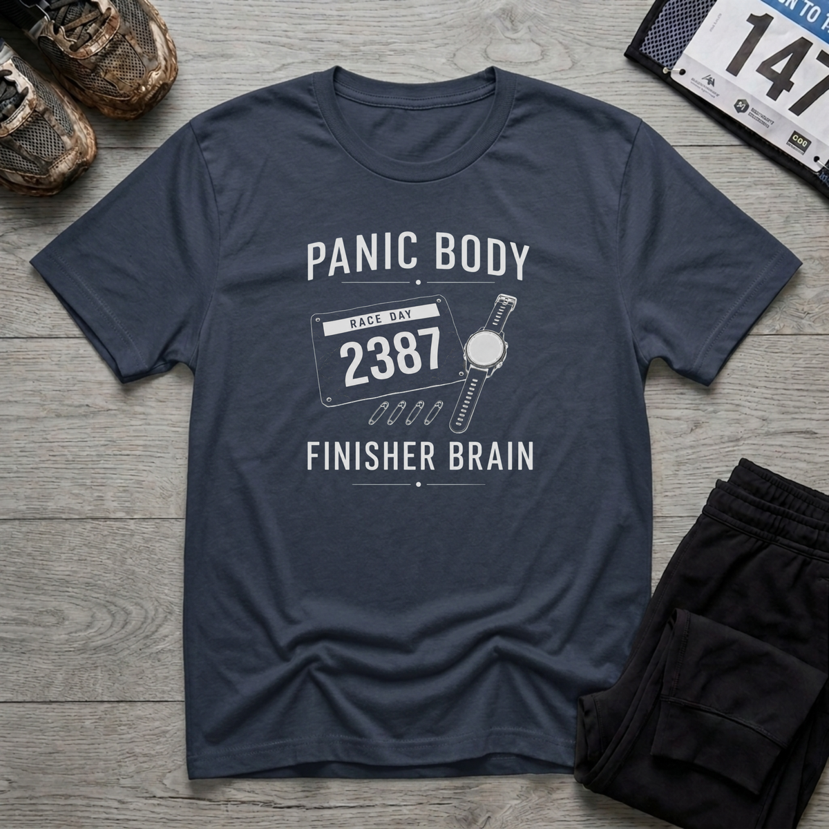 Panic Body Finisher Brain T-Shirt - Navy