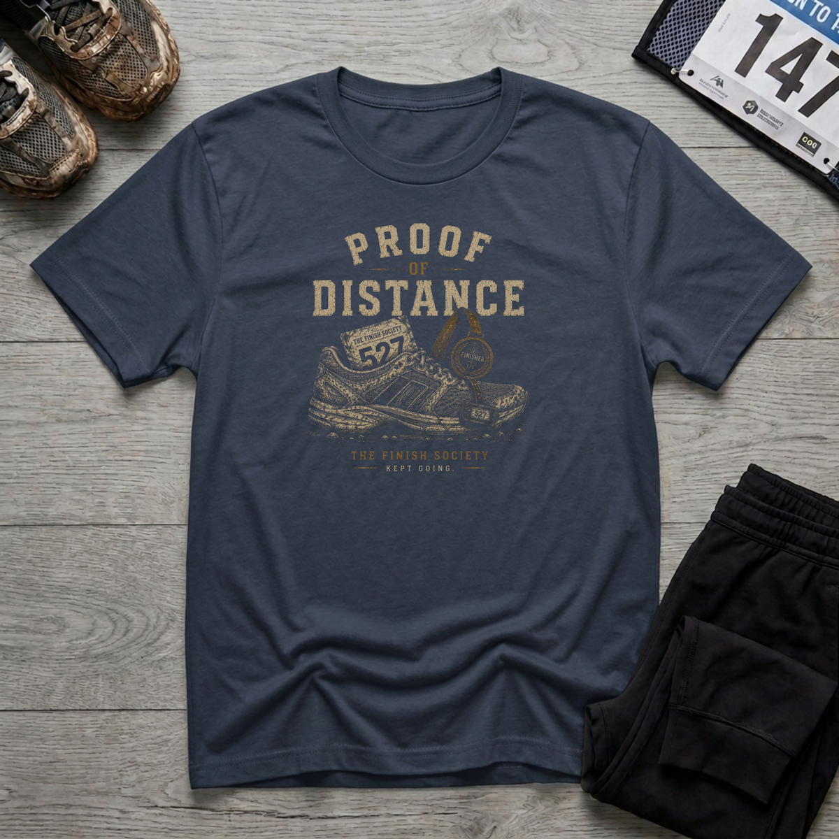 Proof of Distance T-Shirt - Navy