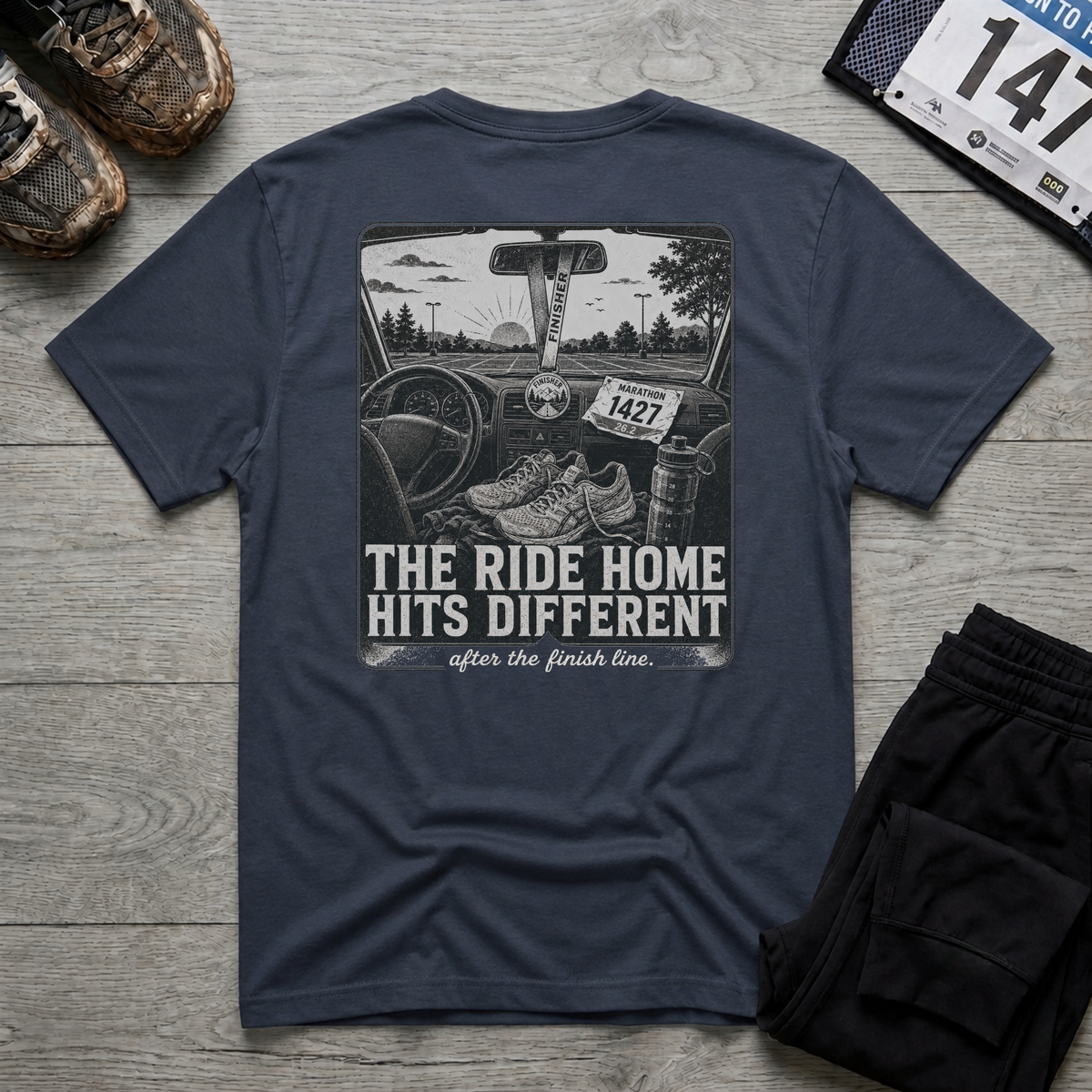 Ride Home Hits Different T-Shirt - Navy