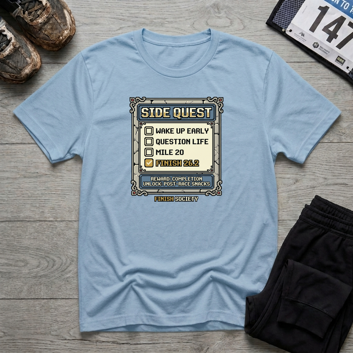 Side Quest T-Shirt - Light Blue