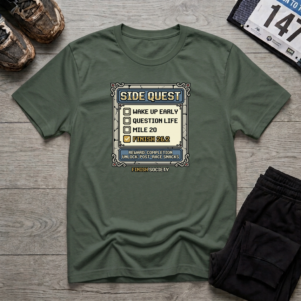 Side Quest T-Shirt - Military Green