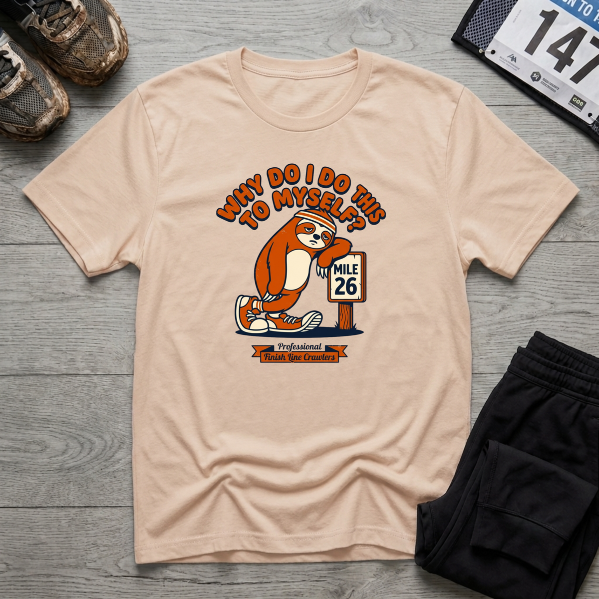 Sloth Runner T-Shirt - Natural