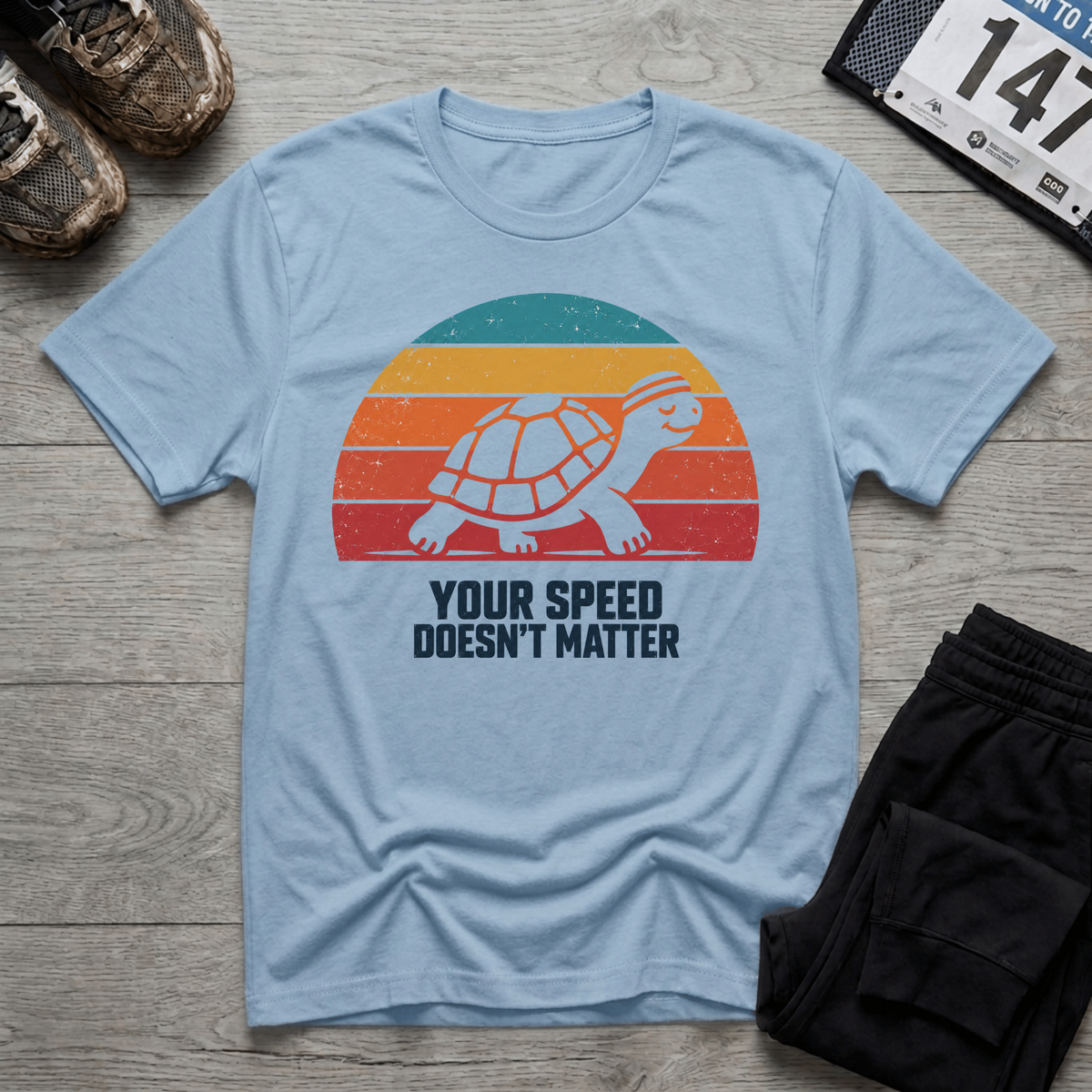 TFS mockup | Speed Doesn't Matter T-Shirt | Light Blue | 5a6015ad0da23ac7