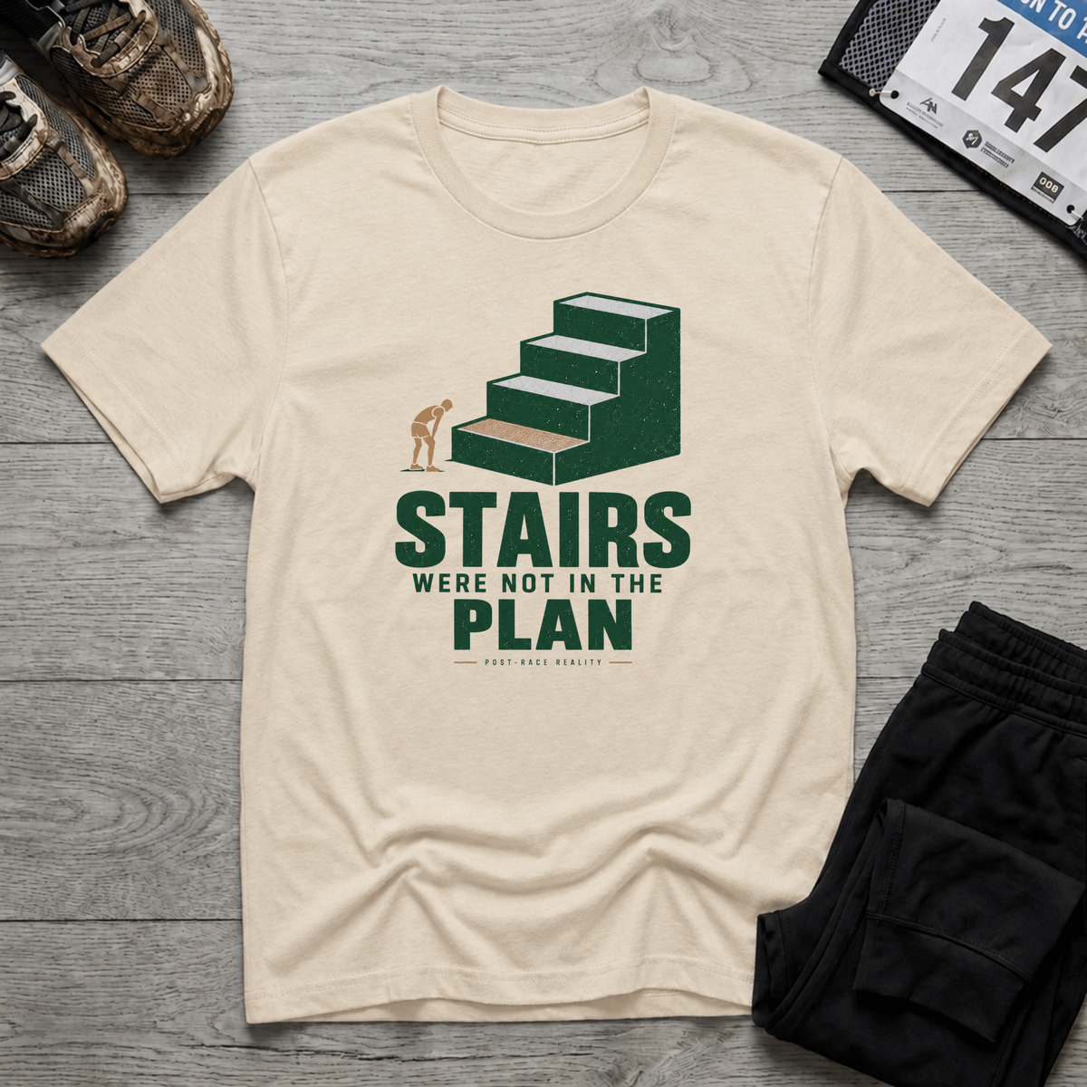 TFS mockup | Stairs Were Not In The Plan T-Shirt | Natural | 251dd1dd18acb0b0