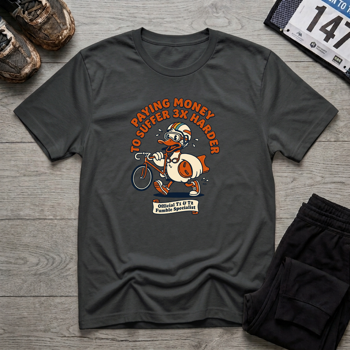 Triathlon Duck T-Shirt - Black