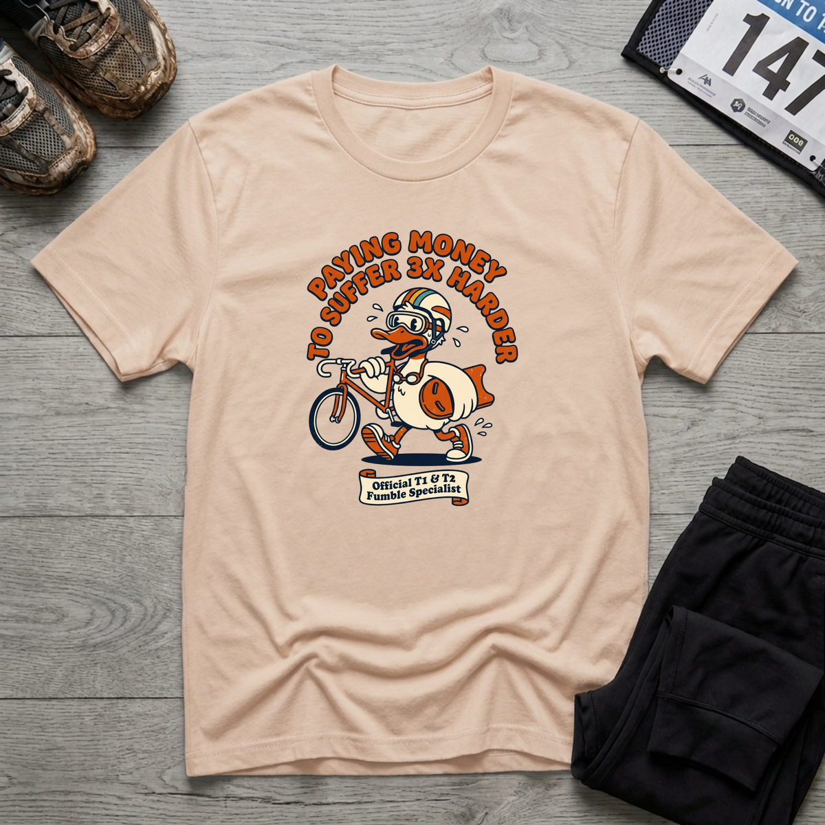 Triathlon Duck T-Shirt - Natural