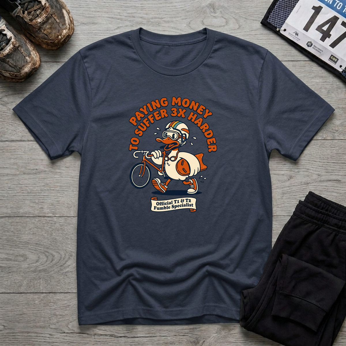 Triathlon Duck T-Shirt - Navy