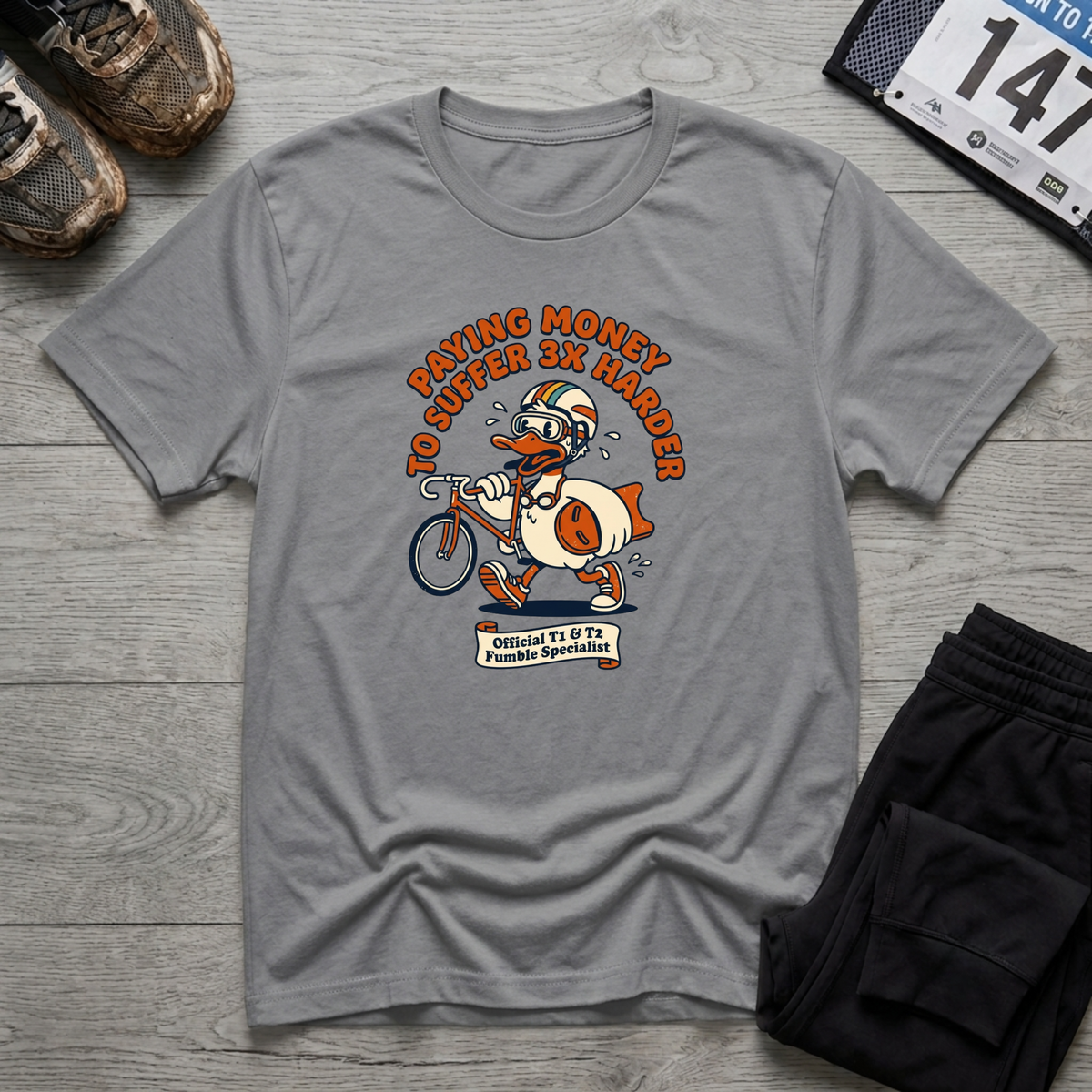Triathlon Duck T-Shirt - Sport Grey